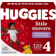 Huggies Little Movers Baby Diapers, Size 4, 120/Carton (53593)