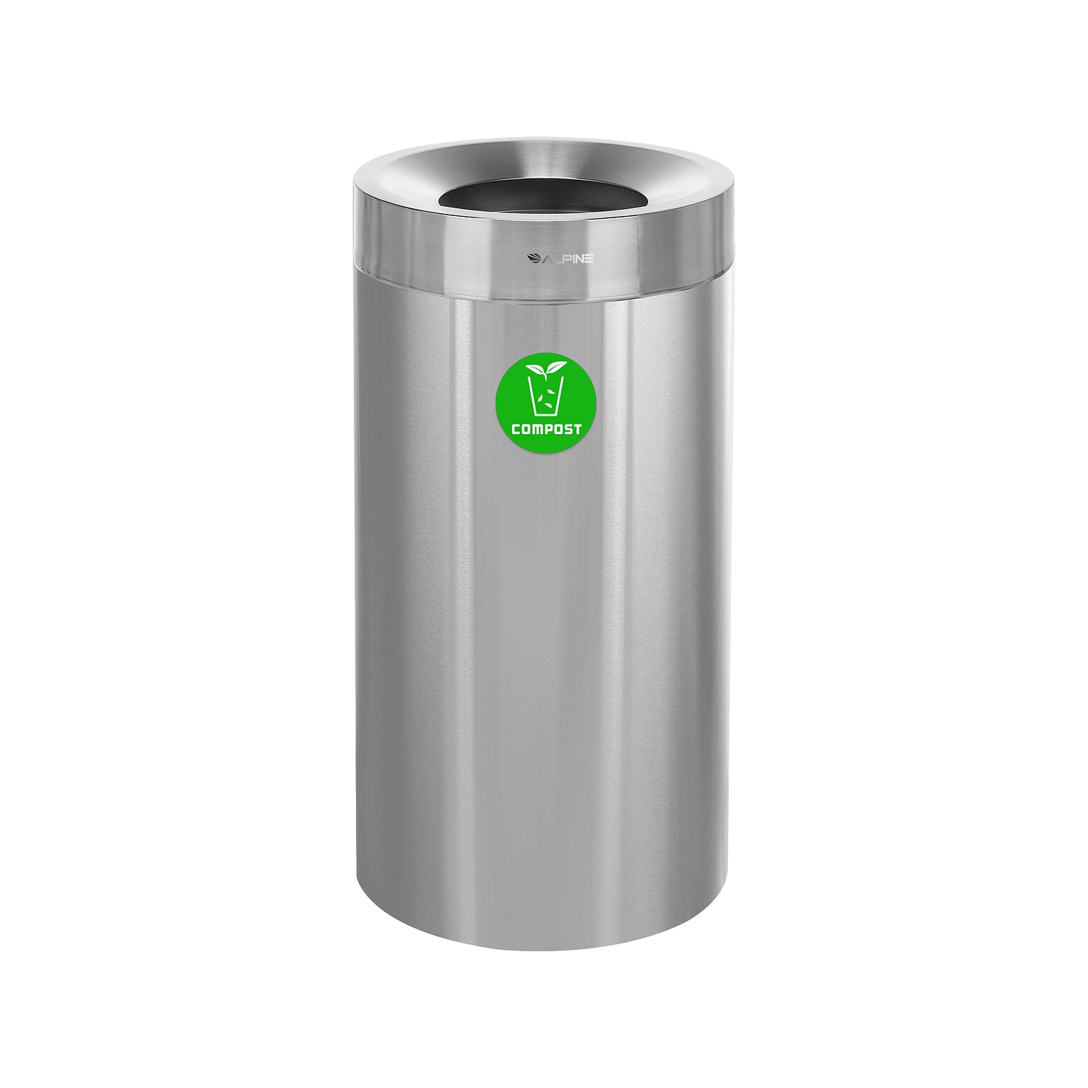 Alpine Industries 27 Gallon Indoor Compost Bin, Silver (475-27-CO)