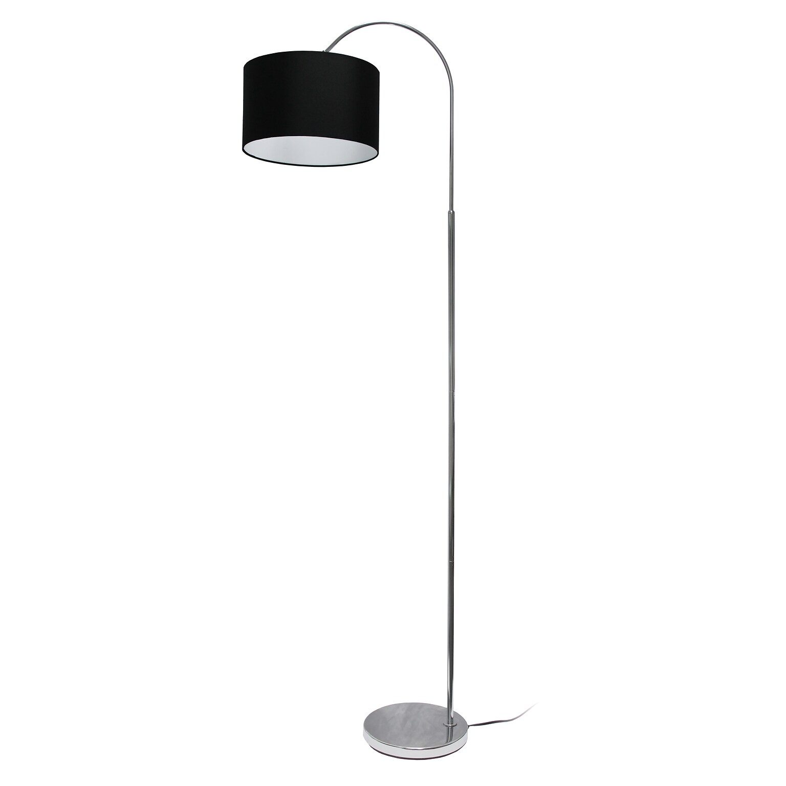 Creekwood Home Vista 66 Brushed Nickel Floor Lamp with Drum Shade, Black (CWF-3006-BK)