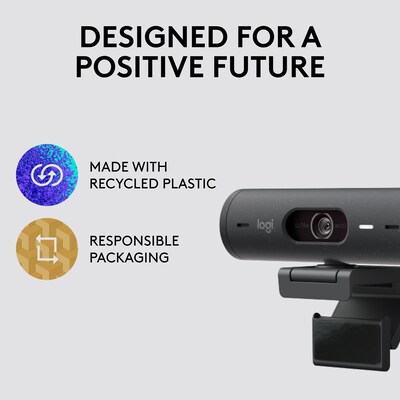 Logitech Brio 500 HD 1080p Webcam, 4 Megapixels, Graphite (960-001493)