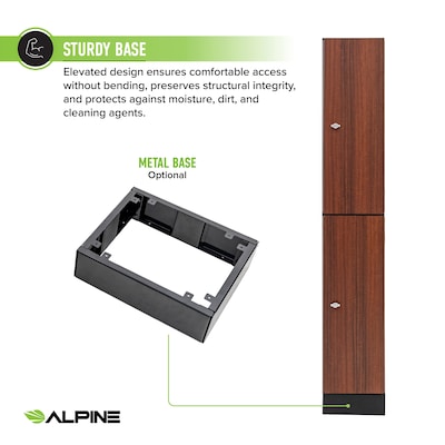 Alpine Industries 72" 2-Tier 1-Column Storage Locker, Walnut (701-W-1-MK)