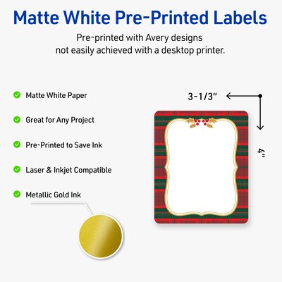 Avery Rectangle Multipurpose Labels, 4 x 3-1/3, White, 40/Pack (19479370506)