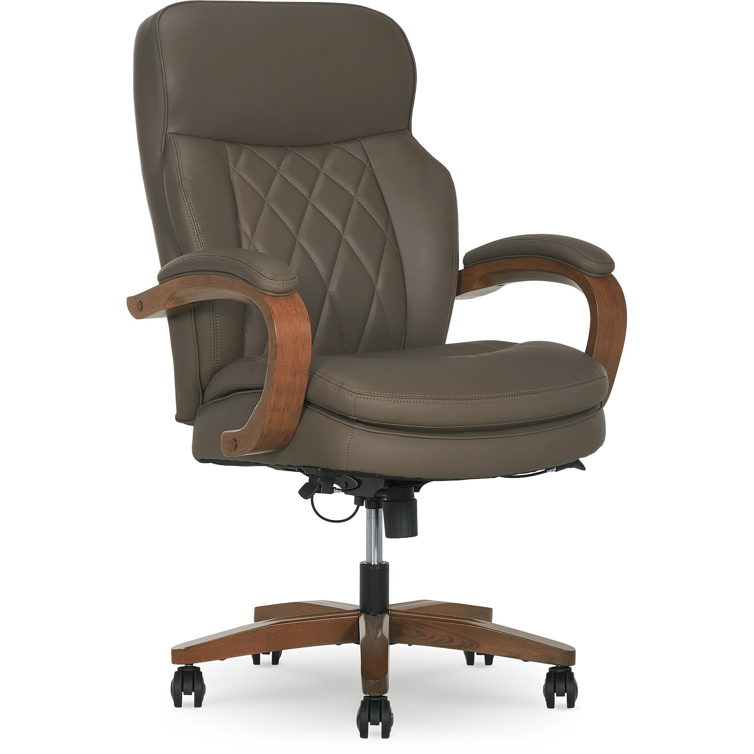 La-Z-Boy Colston Ergonomic Vegan Leather Swivel Executive Chair, Mocha Brown (60120-MBRN)