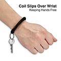 Staples Key Ring Wrist Coil, Black, 5/Pack (22156)