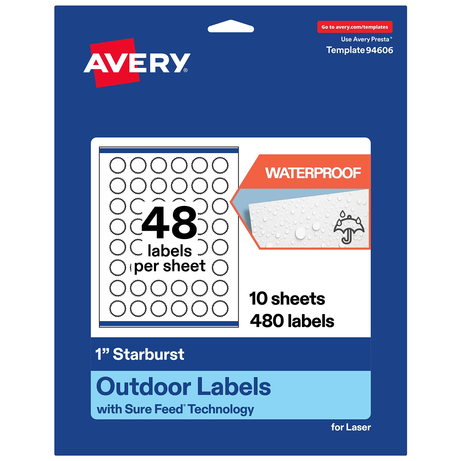 Avery Starburst Laser Multipurpose Labels, 1, White, 480/Pack (19479399492)