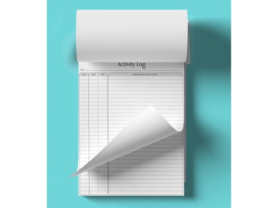 Better Office Activity Log Notepad, 8.5 x 11, Ruled, White, 50 Sheets/Pad, 4 Pads/Pack (25837-4PK)