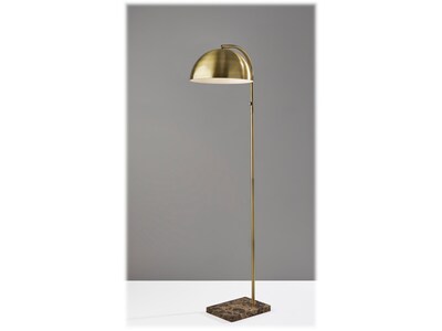 Adesso Paxton 61" Antique Brass Floor Lamp with Dome Shade (3479-21)