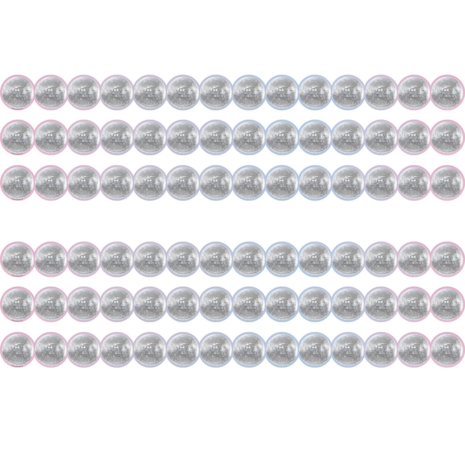 Teacher Created Resources Die-Cut Border Trim, 2.75 x 2.92, Disco Balls, 12/Pack, 6 Packs/Bundle (TCR6979-6)