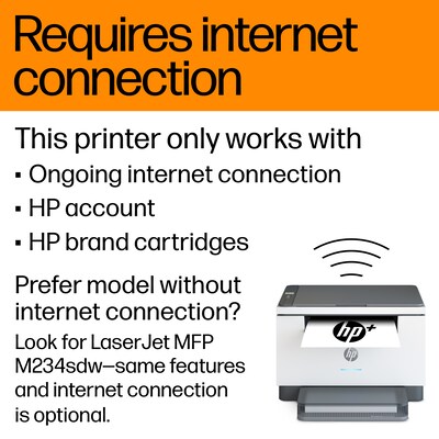 HP LaserJet MFP M234sdwe Wireless All-in-One Printer, Scan, Copy, Fast, 6 mos Free Toner with HP+, Best for Small Teams (6GX01E)