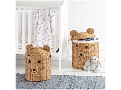 Honey-Can-Do Bear-Shaped Storage Baskets with Lids, Nesting, Brown, 2/Set (STO-09152)