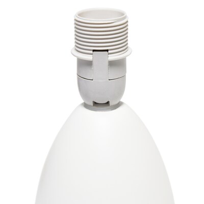 Creekwood Home Nauru 9.45" Traditional Petite Ceramic Oblong Bedside Table Desk Lamp, Off White (CWT-2005-OF)
