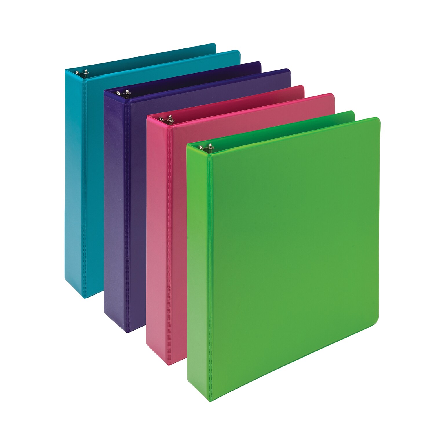 Samsill Earths Choice Plant-Based Durable Binders 3 Round Ring, Assorted Color, 4 Pack (MP48659)