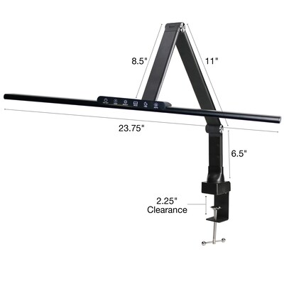 Excello Global Products Wellness Series LED Desk Lamp, 17.5", Black (EGP-DL-18-BLK)