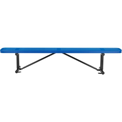 Global Industrial 8 Outdoor Steel Flat Bench, Perforated Metal, Blue (262076BL)