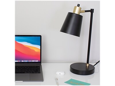 V-Light LED Desk Lamp, 19"H, Gold/Black Matte Metal (SV20106TH)