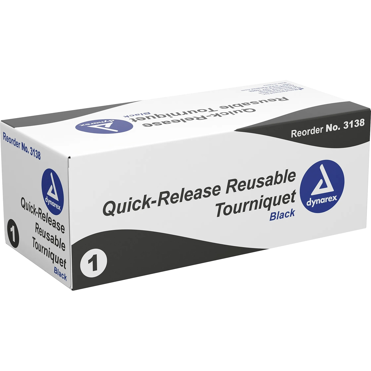 Dynarex Quick-Release Reusable Tourniquet, Black, 10/Carton (3138)