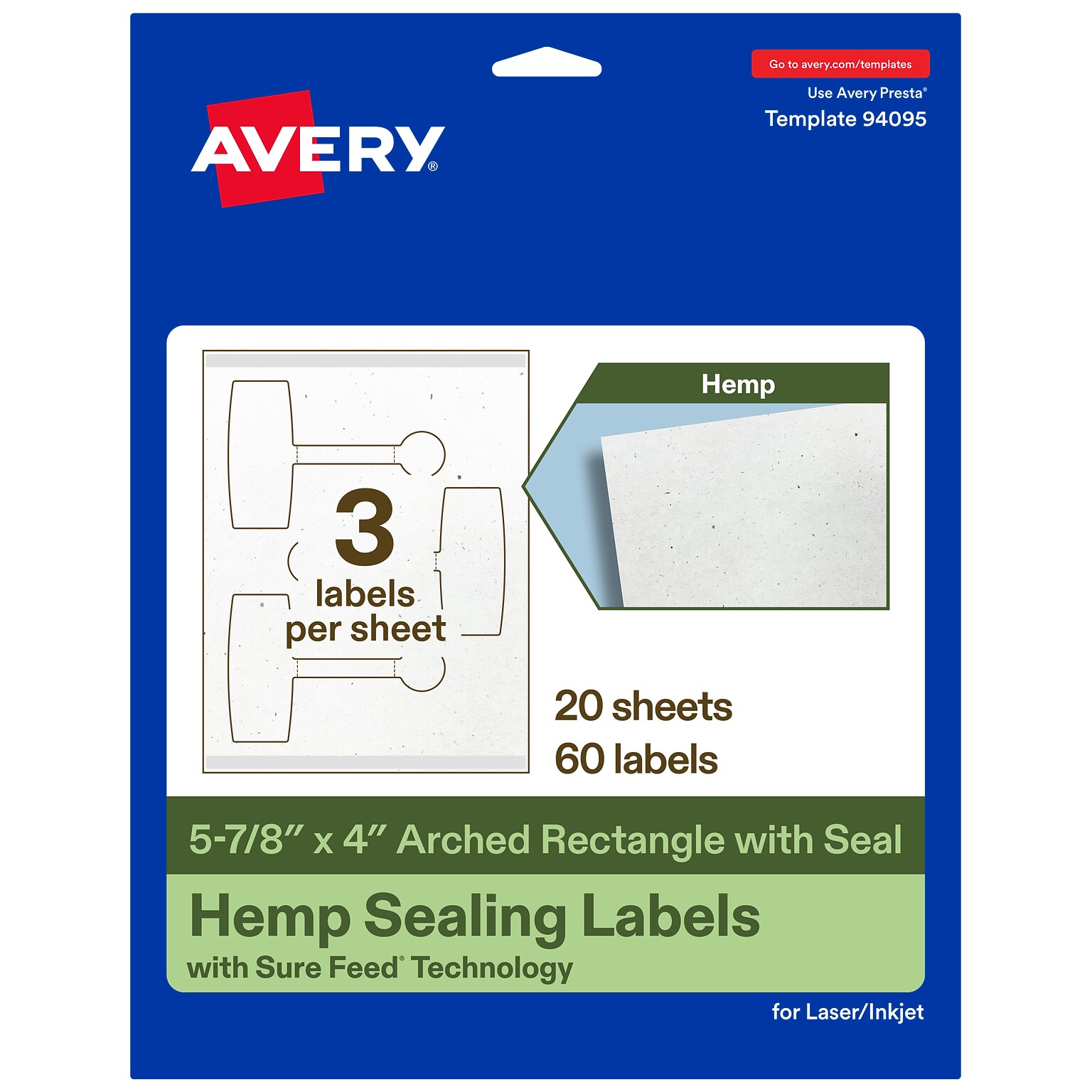 Avery Laser/Inkjet Multipurpose Labels, 5-7/8 x 4, Off-White, 60 Labels/Pack (19479370817)
