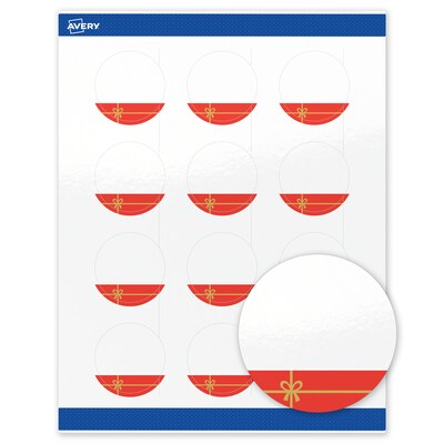 Avery Circle Multipurpose Labels, 2 Dia., White, 120/Pack (19479370555)