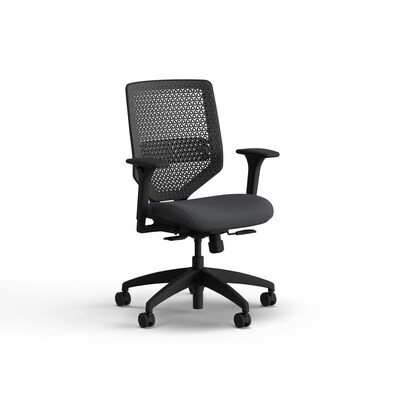 HON Solve Vinyl/ReActiv Swivel Task Chair, Basalt/Charcoal (HSLVTMR.Y1.A.H.0S.SX23.BL.SB.T)