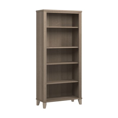 Bush Furniture Somerset 65.2H 5-Shelf Bookcase with Adjustable Shelves, Ash Gray Laminated Wood (WC81665)