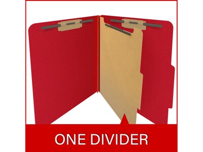 Medical Arts Press Pressboard Classification Folder, 1 Divider, 2" Expansion, Letter Size, Deep Red, 10/Box (DV-T42-14-3DRD)