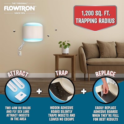Flowtron Electric Indoor Sconce Fly Killer, 1200 sq. ft. Coverage, 80W Bulb with Dual Lure Method (FLWFC4800)