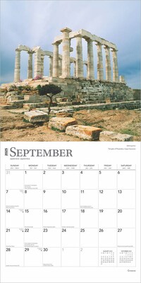 2025 BrownTrout Greece 12" x 12" Monthly Wall Calendar (9781975476151)