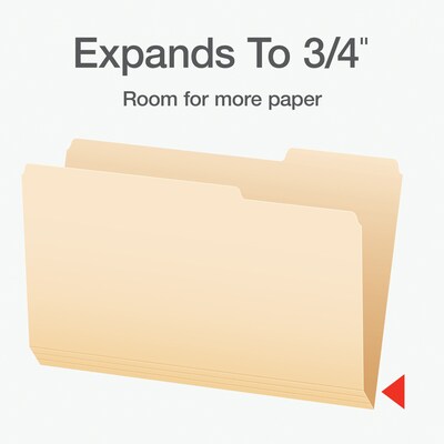 Pendaflex File Folder, 1/3-Cut Tab, Legal Size, Manila, 100/Box (753 1/3-3)