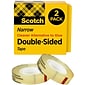 Scotch Permanent Double Sided Tape Refill, 1/2" x 25 yds., 2/Pack (665-2PK)
