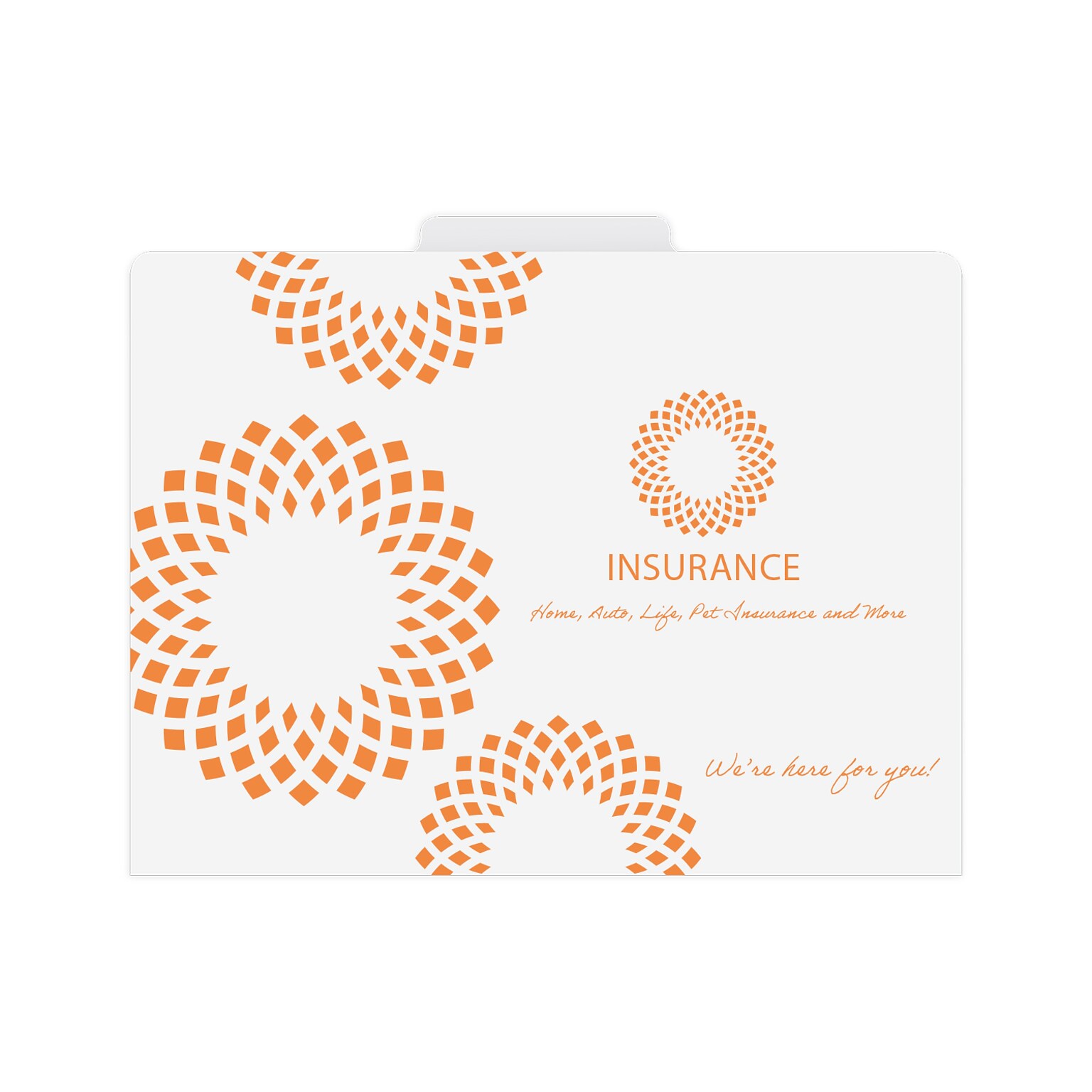 Custom 1 Color Center Tab File Folder, 80# Smooth White Cover Stock, 50/Pack