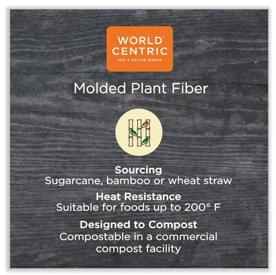 World Centric Fiber Hinged Container, Natural, 300/Carton (WORTOSCU9LFP)