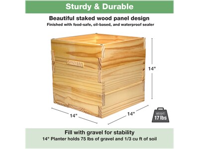 Excello Global Products Large Planter with Pole Support, Natural Wood (EGP-HD-0478)