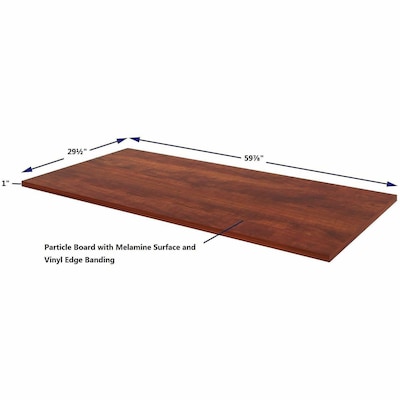 Lorell 59.9”W x 29.5”D 1” Thickness Rectangle Table Top, Melamine, Cherry (LLR16263)