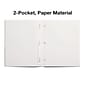 Staples Smooth 2-Pocket Paper Folder with Fasteners, White, 25/Box (50778/27545-CC)