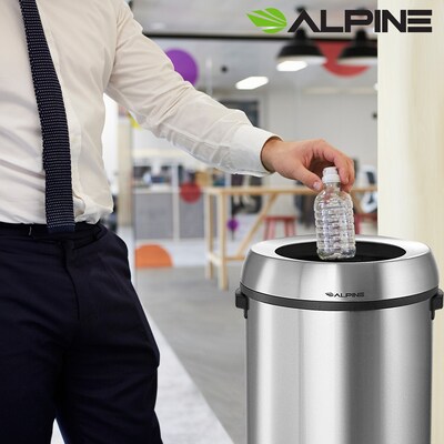 Alpine Industries Stainless Steel Trash Can, 17 Gallon (470-65L)