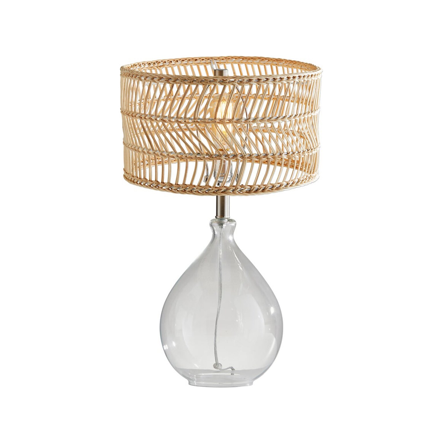 Adesso Cuba Incandescent Table Lamp, Clear/Light Brown (1543-12)