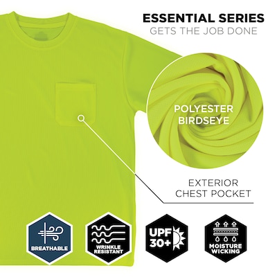 GloWear 8092 High Visibility Short Sleeve T-Shirt, Lime, 3XL (21797)