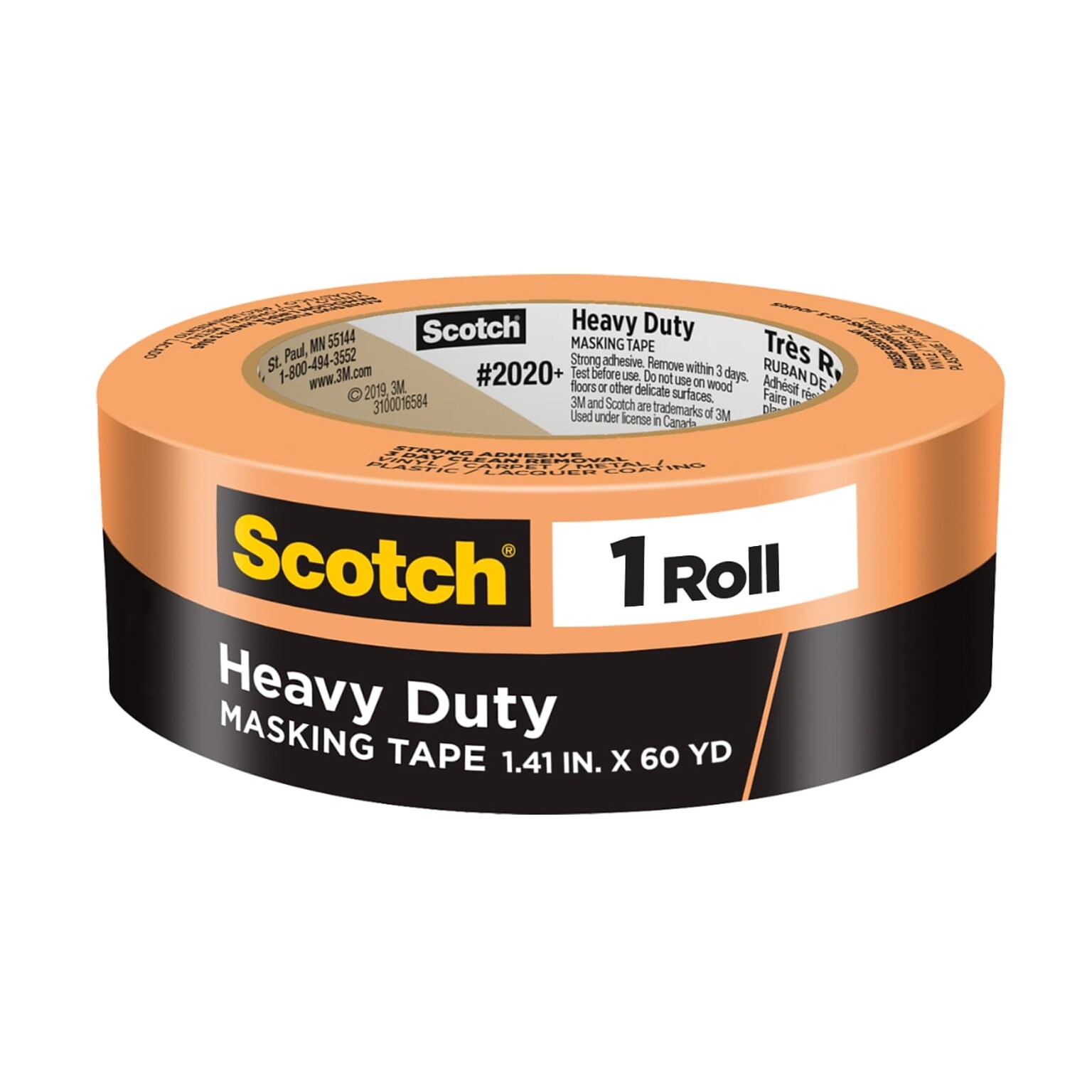 Scotch Heavy Duty Masking Tape, 1.41 x 60.1 yds., Orange, (2020+36AP)