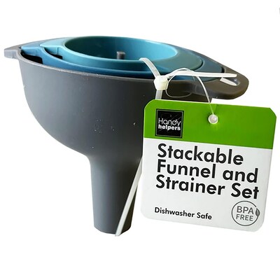 Stackable Funnel & Strainer Set