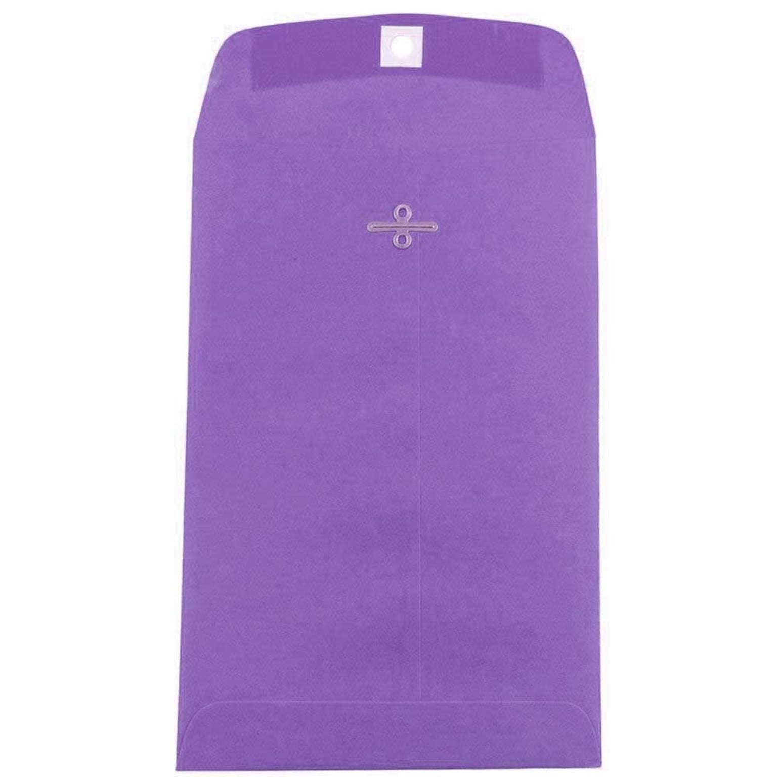JAM Paper Open End Catalog Envelopes with Clasp Closure, 6 x 9, Violet Purple Recycled, 50/Pack (87956I)