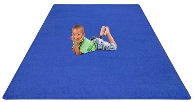 Joy Carpets Endurance Polyester 12' x 6' Machine Tufted Rug, Royal Blue (80R-06)