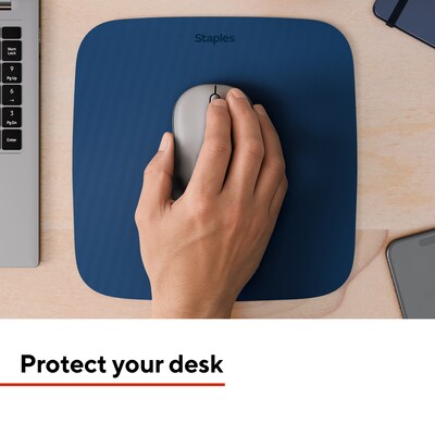 Staples TECH Non-Skid Mouse Pad, Blue (ST63289)
