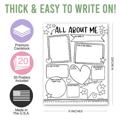 Hadley Designs 11 x 14 Star Student Read All About Me Posters, 20/Set (HDDX004A2JP9H)