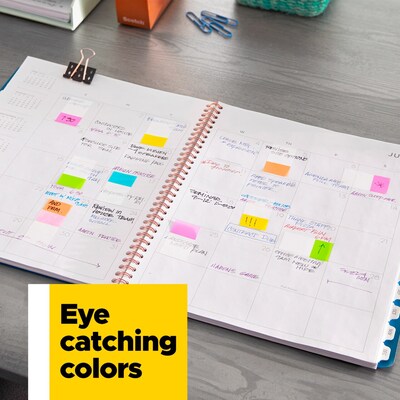 Post-it® Flags, .94" Wide, Alternating Electric Glow Collection, 60 Flags/Pack (680-EG-ALT)
