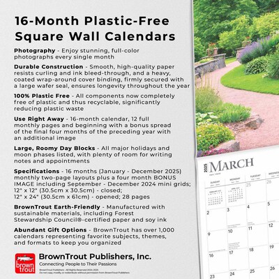 2025 BrownTrout Gardens 12" x 12" Monthly Wall Calendar (9781975474829)