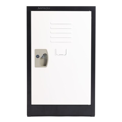 AdirOffice 24" Single Tier Black and White Storage Locker (ADI629-02-B-W)