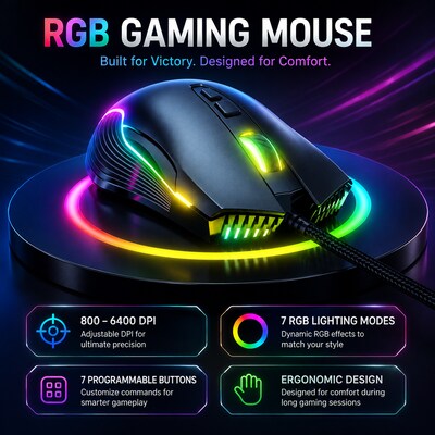 SaharaCase Pathfinder Ambidextrous Wireless Gaming Mouse,  Black (KB62)