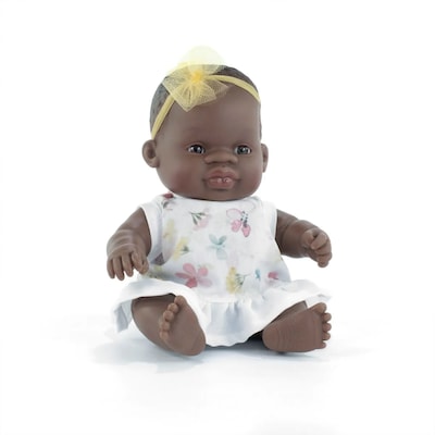 Miniland My Friends & Me Vinyl African Girl Baby Doll, 8.25, Multicolored (MLE33003)