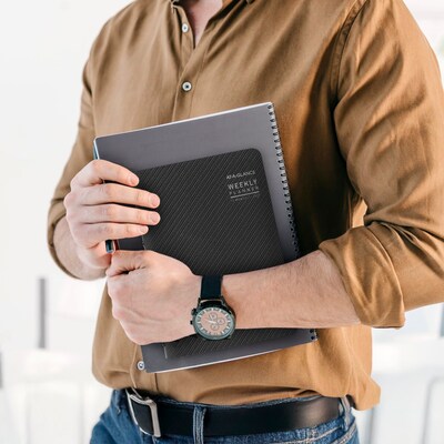 2027 AT-A-GLANCE Contemporary 5" x 8" Weekly & Monthly Planner, Faux Leather Cover, Charcoal (70-100X-45-27)