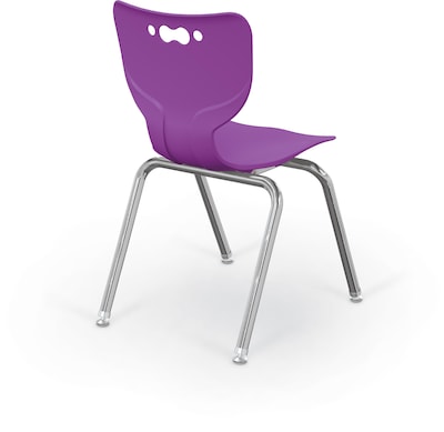 MooreCo 18 Hierarchy Student Chair with 4 Legs, Purple/Chrome Base (703673611114)